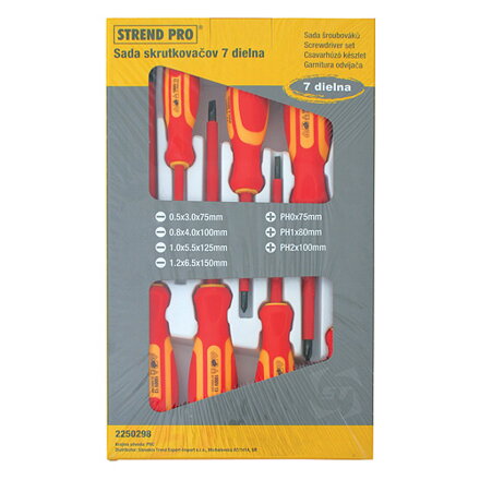 Sada skrutkovačov Strend Pro YF20719, VDE 7-dielna, ploché + Phillips