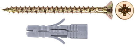 Vrut a hmoždinka ZH 6x60/10x50, PZ, Zn, univerzálna, balenie 10 ks