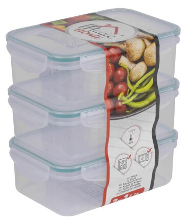 MagicHome Dóza Lunchbox E810x3 1,0 lit, obdĺžniková, klip, PP, sada 3 ks, Clip