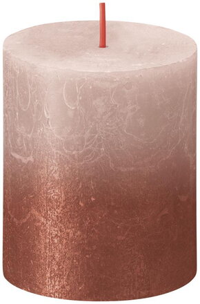 Vianočná sviečka bolsius Rustic, Sunset Misty Pink+ Amber, 80/68 mm