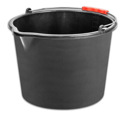 Strend Pro Vedro ReCycled® 12 lit, stavebné, plast, s výlevkou, plastový úchyt, čierne