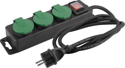 Predlžovací kábel FS0701, 8 m, 3× zásuvka + vypínač, IP44