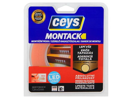 Obojstranná gelovitá montážna páska Montack Express Páska pre LED 10 m x 8 mm
