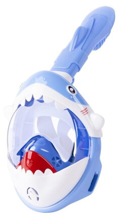 Maska šnorchlovacia Shark, celotvárová, pre deti 4+, XS, modrá