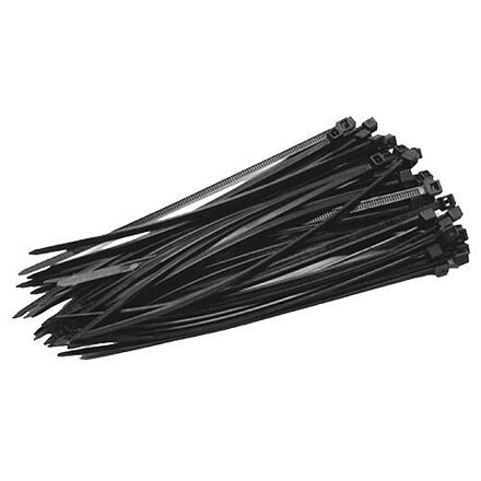 Sťahovacie pásky 400x4,8 mm, 50 ks, čierna, nylon