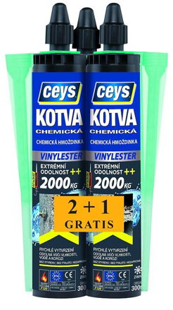 Chemická kotva Ceys Vinylester, 2+1 grátis