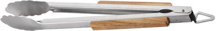 Kliešte Strend Pro Grill, na grilovanie, nerez, s pogumovanou drevenou rúčkou, 4,3x38-42 cm