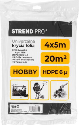 Fólia krycia Strend Pro Hobby, maliarska, 4x5 m, 6µ, zakrývacia