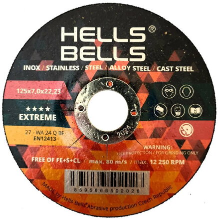 Kotúč Hells Bells 150x4.0x22.2 mm – Extreme, brúsny