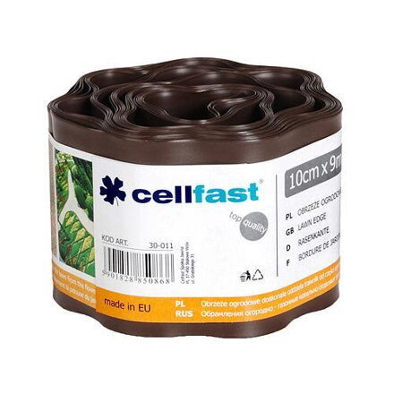 Trávnikový lem Cellfast, hnedý, 100 mm, 9 m