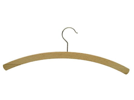 Vešiak, dámsky, bukové drevo, 420x8mm, voskovaný, niklovaný hák