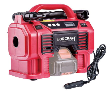 Kompresor Worcraft CAC-S20Li, 20V, 160 Psi, 11 Bar, LED svetlo, autozásuvka