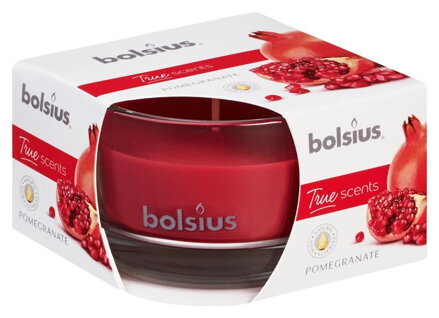 Vonná sviečka bolsius Jar True Scents 50/80 mm, granátové jablko