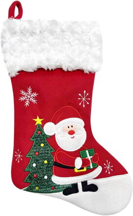 Vianočná dekorácia Ponožka so santom, červená, 41 cm