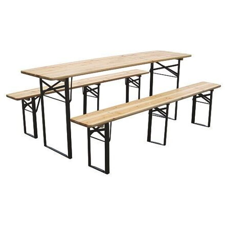 Pivný set DORTMUND Max, stôl 220x70x77 cm, 2x lavica 220x25x47 cm, drevo 27 mm