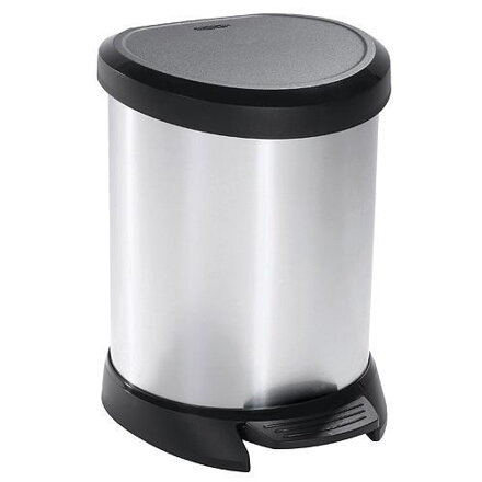 Kôš na odpadky Curver DECO BIN 20L, strieborný/čierny