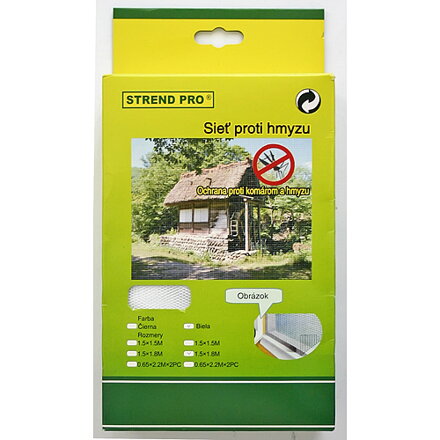 Sieť proti hmyzu a komárom, na balkónové dvere, biela, bal. 2 ks FlyScreen 220x65 cm