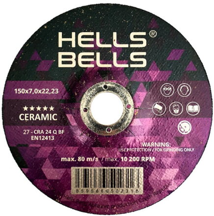 Kotúč Hells Bells 125x7.0x22.2mm, T27, SG-Ceramic, brúsny