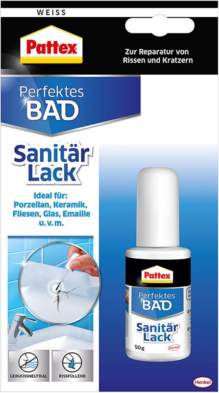 Lak Pattex Sanitárny opravný lak na umývadlá a vane, 50 g Lak Pattex Sanitárny opravný lak na umývadlá a vane, 50 g