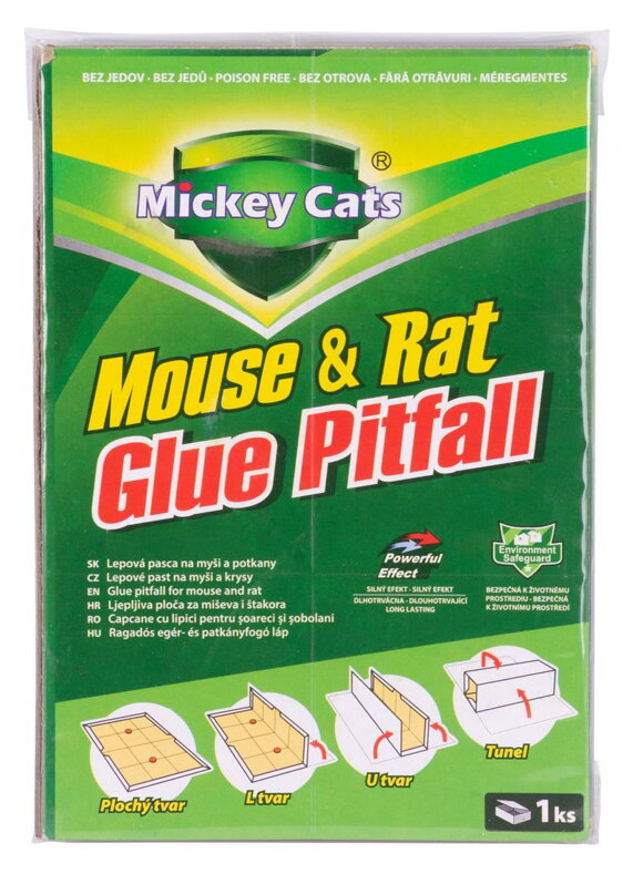 Doska Mickey Cats, 19x13 cm, lepová na myši a potkany, Poison-Free Doska Mickey Cats, 19x13 cm, lepová na myši a potkany, Poison-Free