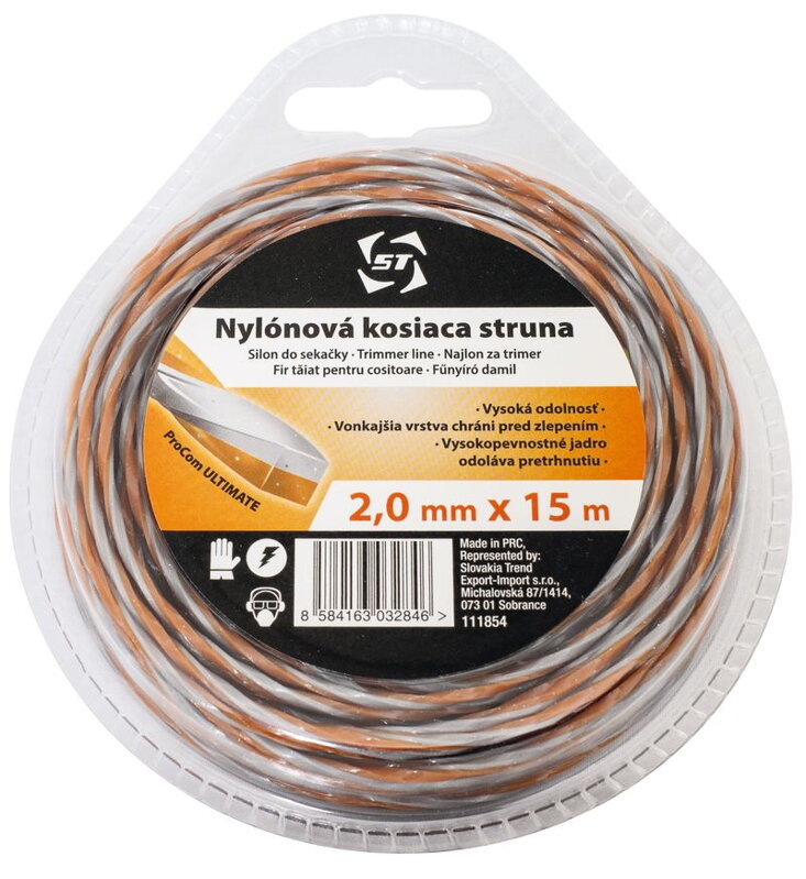 Silon na kosenie ProCom Ultimate 2,4 mm, hranatý, L-15 m