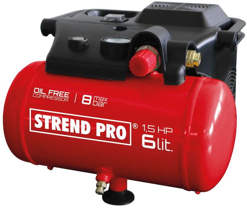 Kompresor Strend Pro BOF1506, bezolejový, 1,1 kW, 6 litrov Kompresor Strend Pro BOF1506, bezolejový, 1,1 kW, 6 litrov