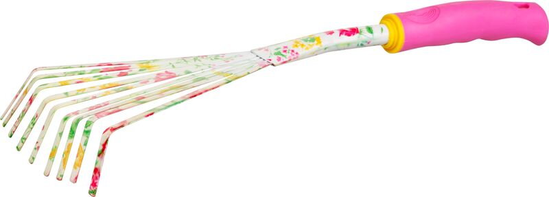 Hrabličky Strend Pro, záhradnícke, zahnuté, potlač kvetov, ružové, 9-zubé, 41x13 cm, Ladies Line Hrabličky Strend Pro, záhradnícke, zahnuté, potlač kvetov, ružové, 9-zubé, 41x13 cm, Ladies Line