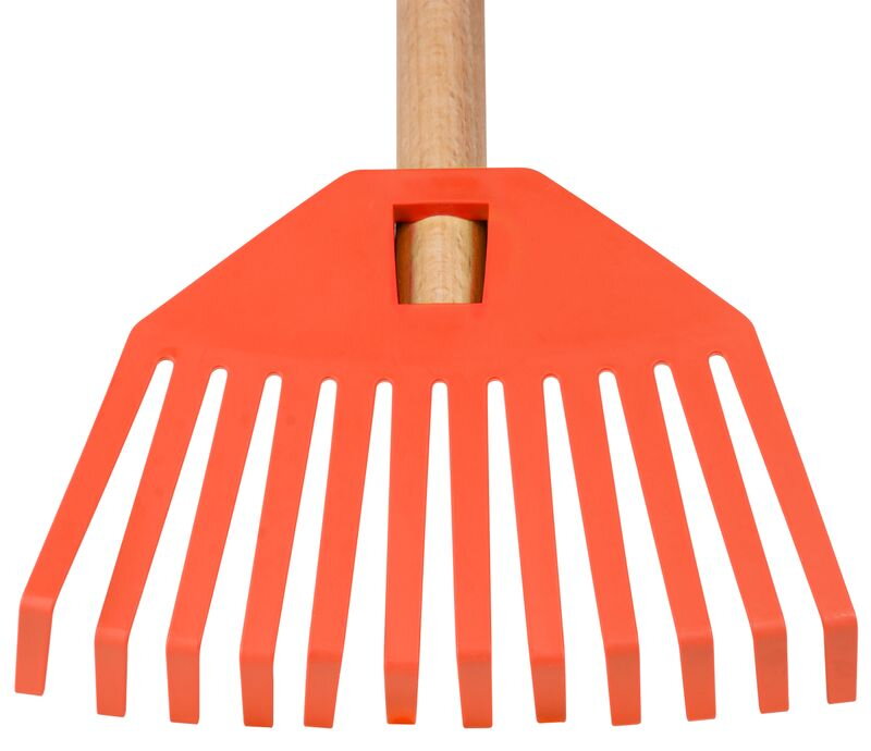 Hrable GECO 23352, detské, plastové, oranžové, drevená násada Hrable GECO 23352, detské, plastové, oranžové, drevená násada