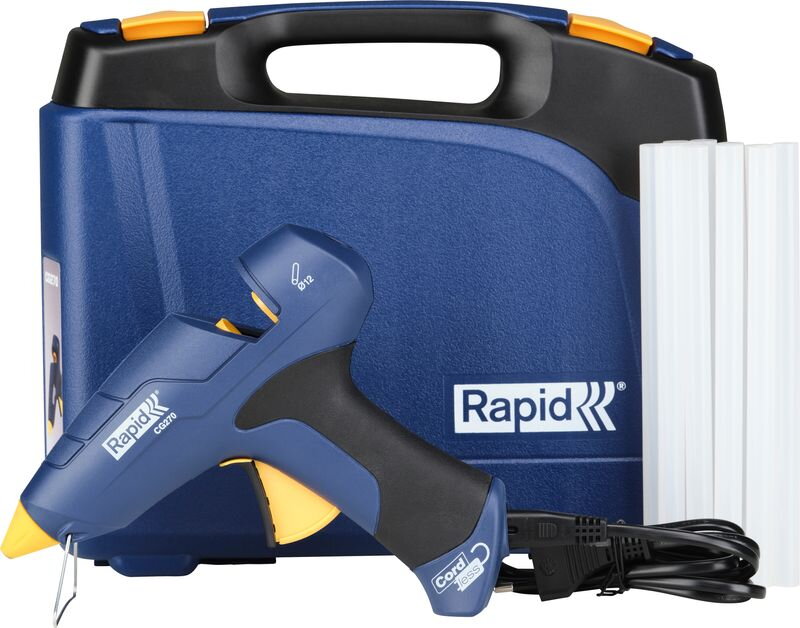 Pištoľ RAPID CG270, 10ks tyčiniek, kufrík, bezdrôtový režim, tavná lepiaca pištoľ, taviaca, na tavné tyčinky 12 mm Pištoľ RAPID CG270, 10ks tyčiniek, kufrík, bezdrôtový režim, tavná lepiaca pištoľ, taviaca, na tavné tyčinky 12 mm
