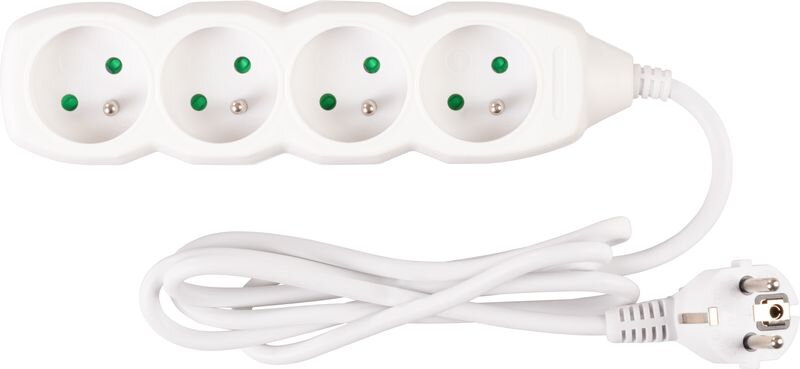 Predlžovací kábel DG-F804B 1,5 m, biely, 4 zásuvky Predlžovací kábel DG-F804B 1,5 m, biely, 4 zásuvky