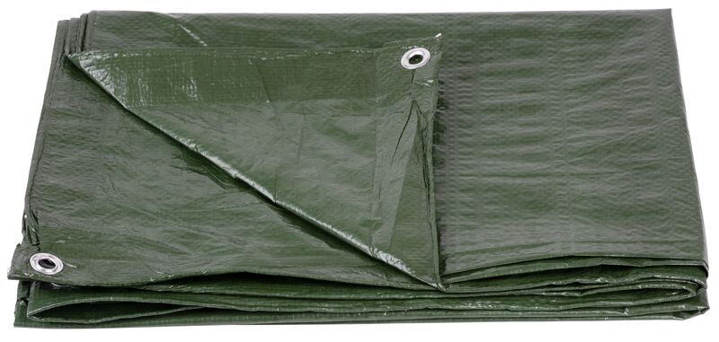 Nepremokavá krycia plachta Tarpaulin Light 4x5 m, 65 g/m², zelená, s okami Nepremokavá krycia plachta Tarpaulin Light 4x5 m, 65 g/m², zelená, s okami