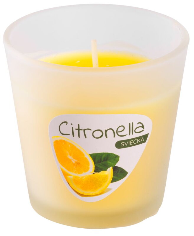 Sviečka proti komárom Citronella CG144, sklenený pohár, 80 g, 80x70 mm Sviečka proti komárom Citronella CG144, sklenený pohár, 80 g, 80x70 mm