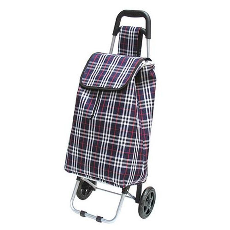 Nákupná taška na kolieskach Gabor, károvaná, nosnosť 25 kg