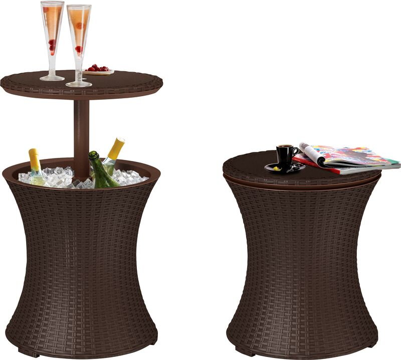 Bar Keter COOL BAR RATTAN, hnedý, multifunkčný záhradný stôl Bar Keter COOL BAR RATTAN, hnedý, multifunkčný záhradný stôl