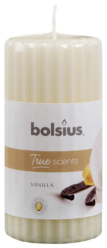 Vonná sviečka Bolsius Pillar True Scents 120/60 mm, vanilka