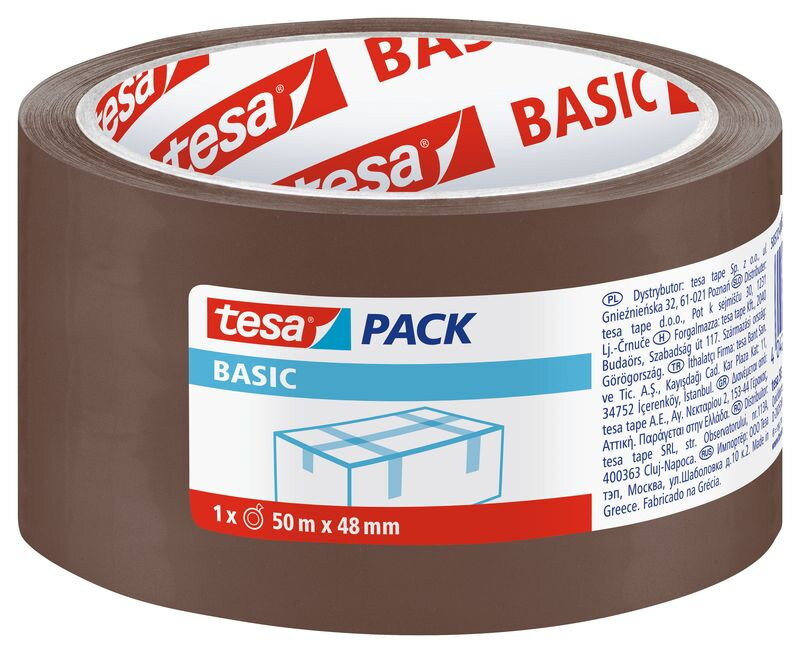 Baliaca páska tesa BASIC, lepiaca, hnedá, 48 mm, L-50 m Baliaca páska tesa BASIC, lepiaca, hnedá, 48 mm, L-50 m