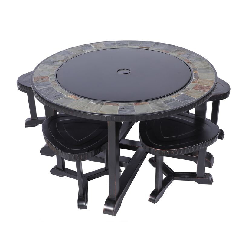 Strend Pro Grill, Ohnisko kovové, 4 stoličky, 105 cm Strend Pro Grill, Ohnisko kovové, 4 stoličky, 105 cm
