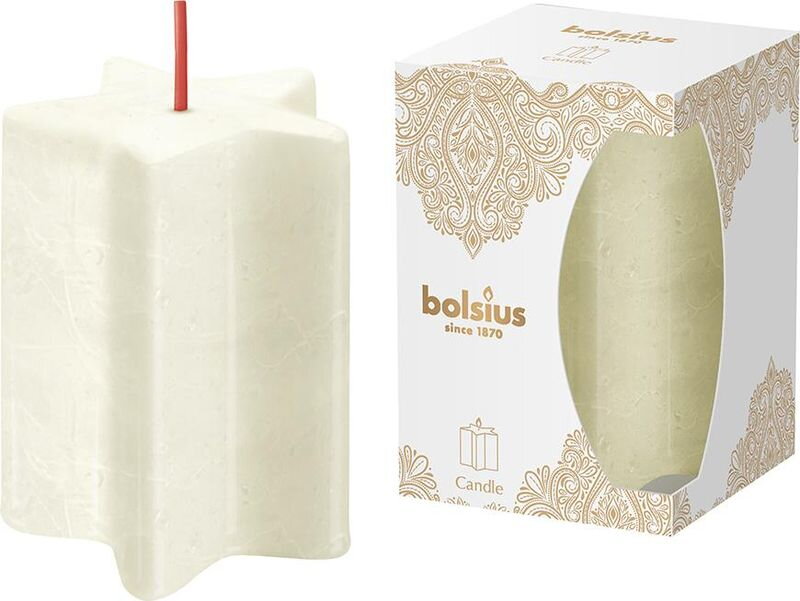 Sviečka Bolsius Pillar Star Golden Lace, hviezda, 100x70 mm