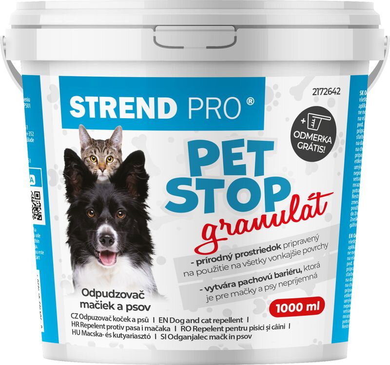 Odpudzovač mačiek a psov Strend Pro PET STOP – granulát, 1000 ml