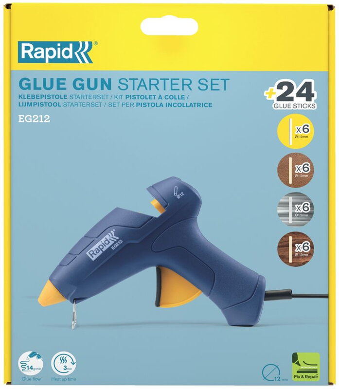 Tavná pištoľ RAPID EG212, Promotion Kit box