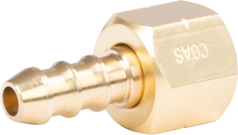 Nátrubok na plyn CGAS, jednocestný, G1/4"-LH, s maticou, 8 mm Nátrubok na plyn CGAS, jednocestný, G1/4"-LH, s maticou, 8 mm