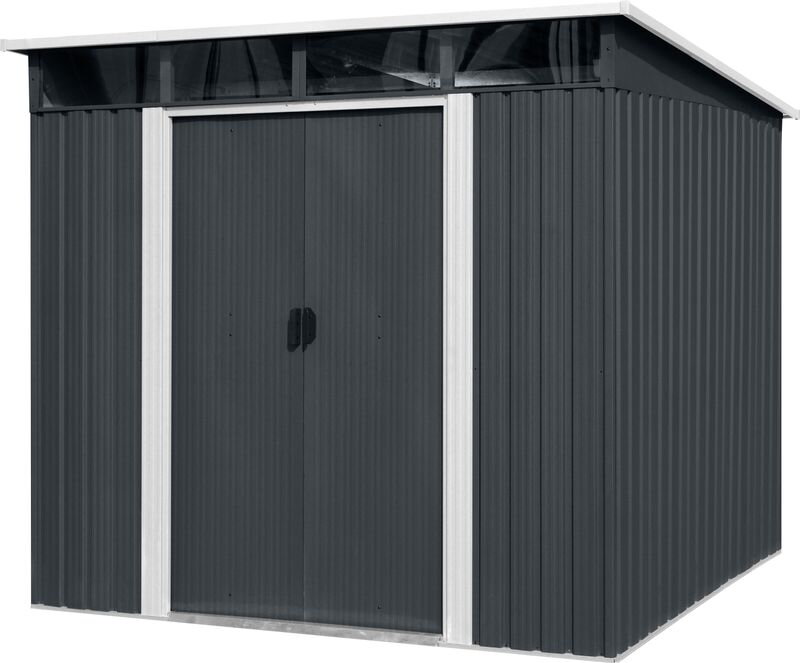 Domček Strend Pro, záhradný, plech, antracit, 238x193x202 cm Domček Strend Pro, záhradný, plech, antracit, 238x193x202 cm