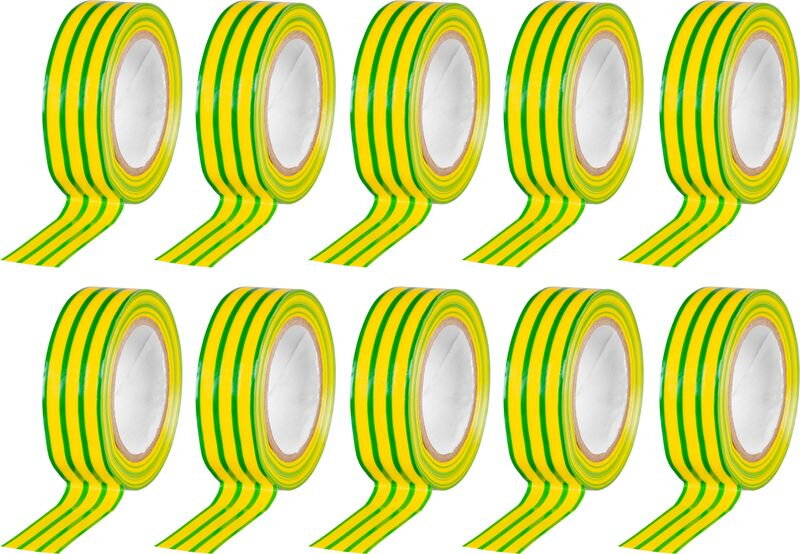 Izolačná páska 19 mm x 10 m, zelenožltá, PVC, balenie 10 ks Izolačná páska 19 mm x 10 m, zelenožltá, PVC, balenie 10 ks