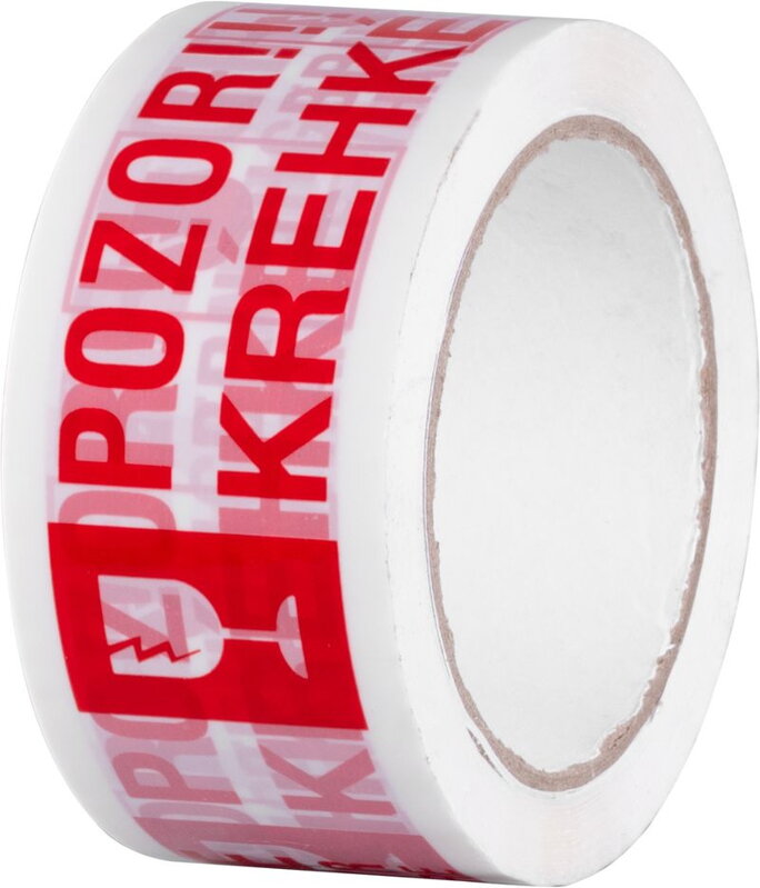 Výstražná páska POZOR KREHKÉ / FRAGILE 50 mm x 66 m