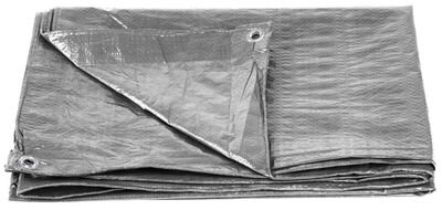 Plachta Tarpaulin Medium 5x8 m, 100 g/m, zakrývacia, SILVER, strieborná, s okami