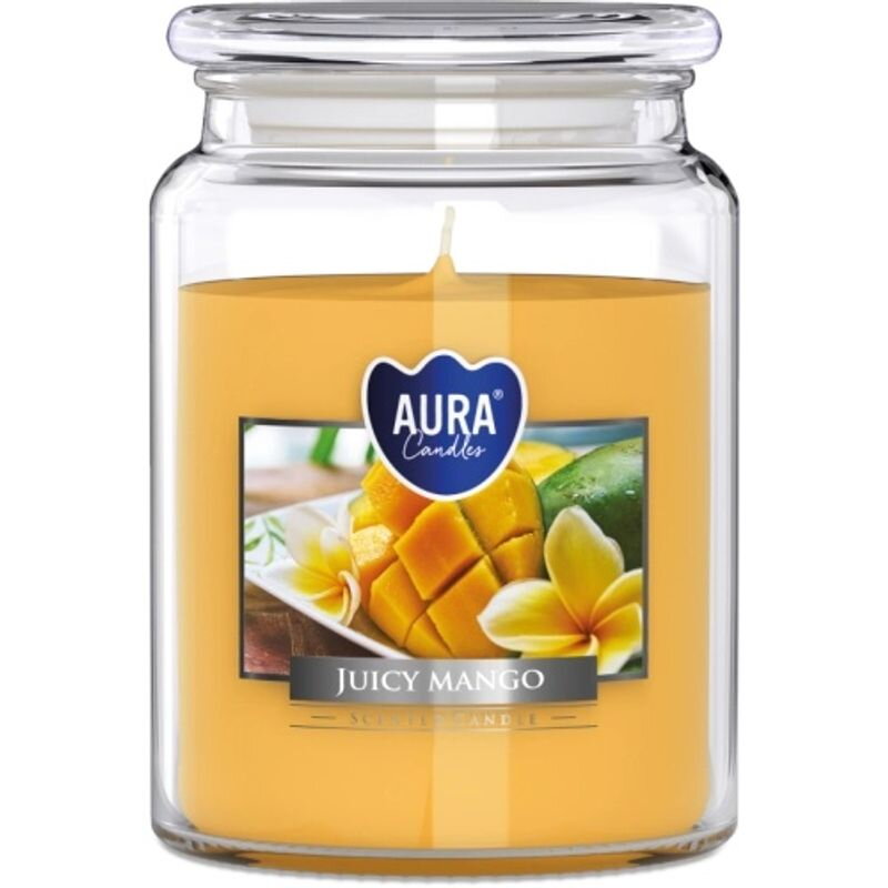 Sviečky AURA, v skle, sladké mango, 100h, 500g