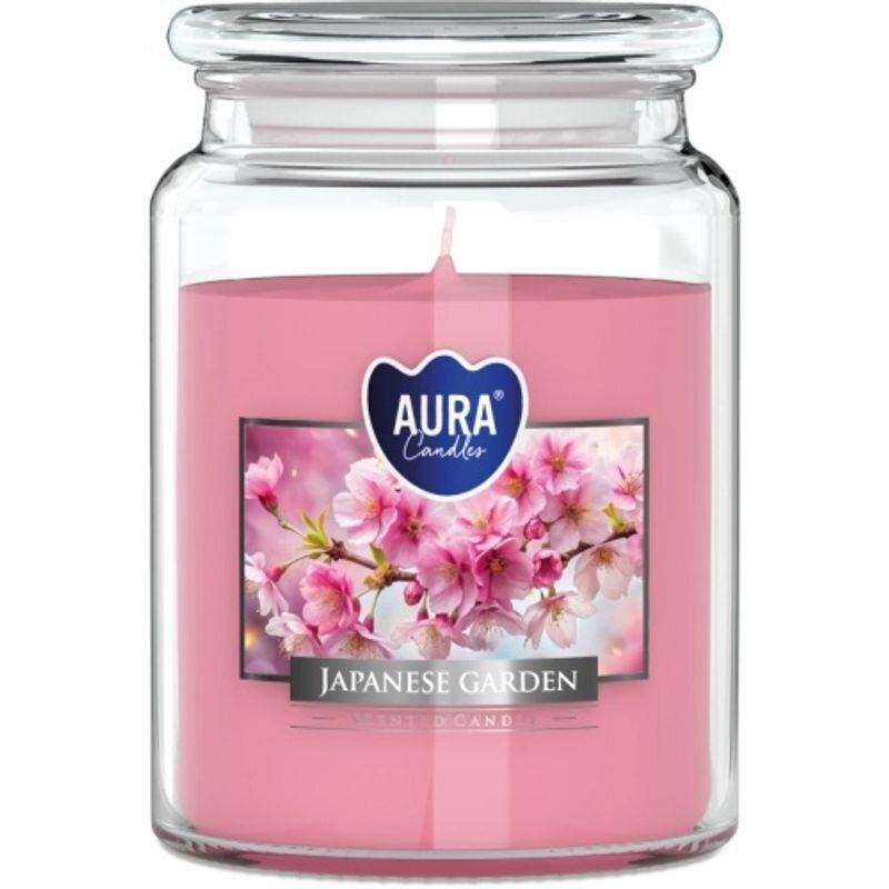 Sviečky AURA, v skle, japonská záhrada, 100h, 500g