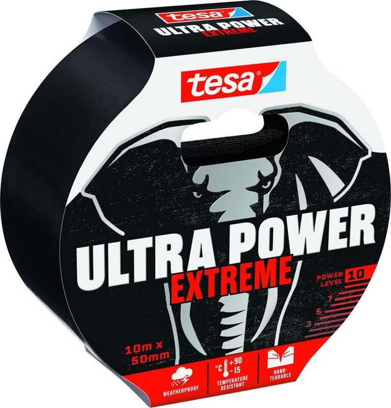 Páska tesa Ultra Power Extreme, opravná, PE, čierna, 50 mm, L-10 m