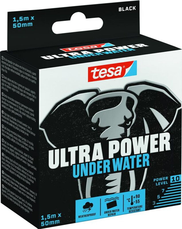 Páska tesa Ultra Power Under Water, opravná, vodotesná, čierna, 50 mm, L-1,5 m