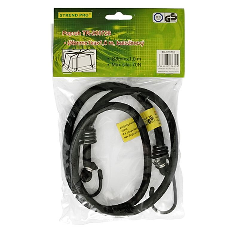Guma upínacia Strend Pro LB341, 8 mm, 100 cm, s háčikmi